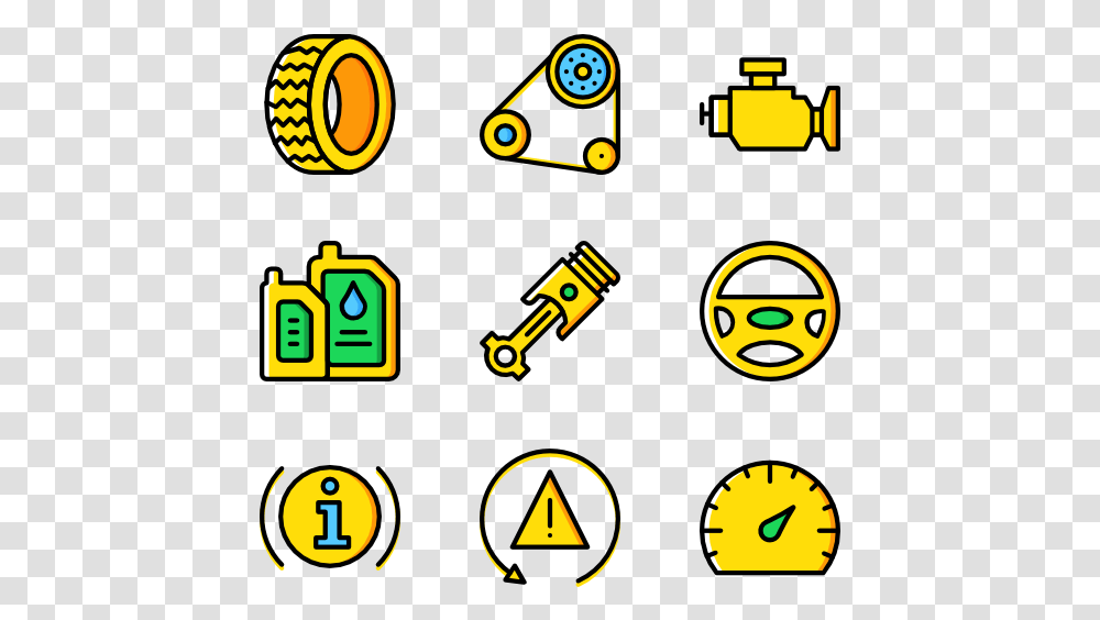 Essential Set Car Accessories Clipart, Number, Alphabet Transparent Png