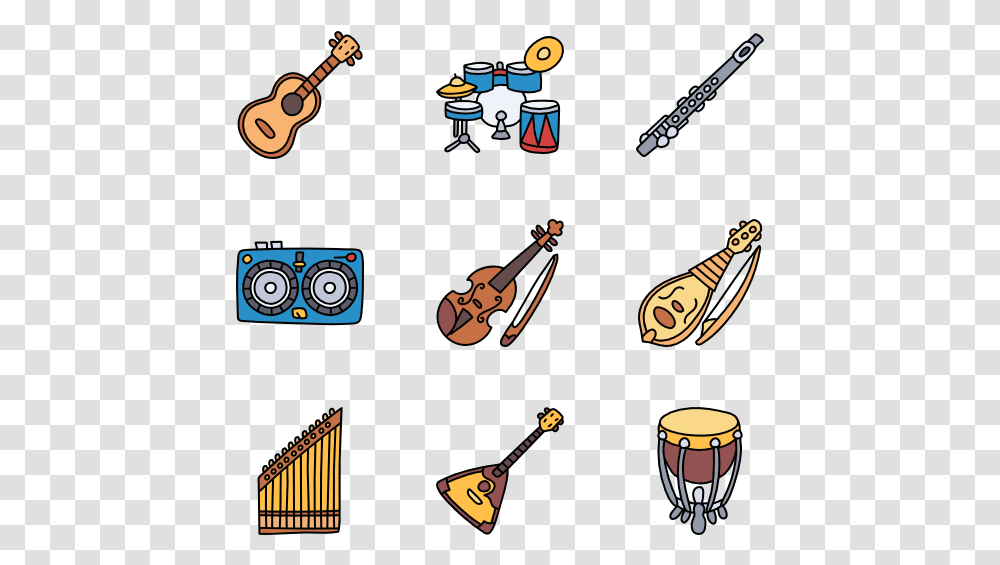 Essential Set Cartoon Instruments, Leisure Activities, Musical Instrument, Guitar, Cello Transparent Png