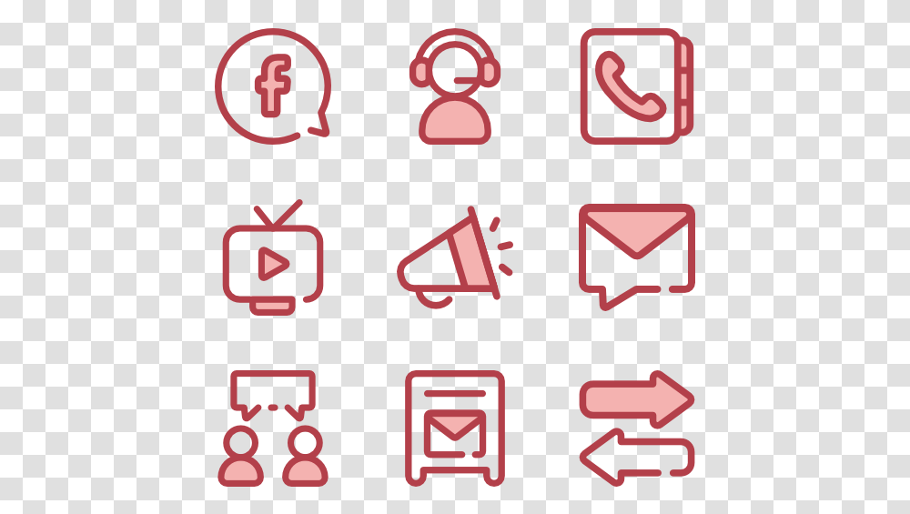 Essential Set Contact Detail Icons Pink, Alphabet, Number Transparent Png