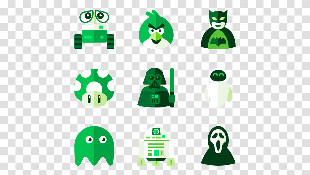 Essential Set Icon Geek, Green, Recycling Symbol, Robot, Angry Birds Transparent Png