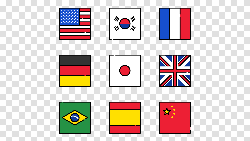 Essential Set Icon Us Flag Square, American Flag, Number Transparent Png