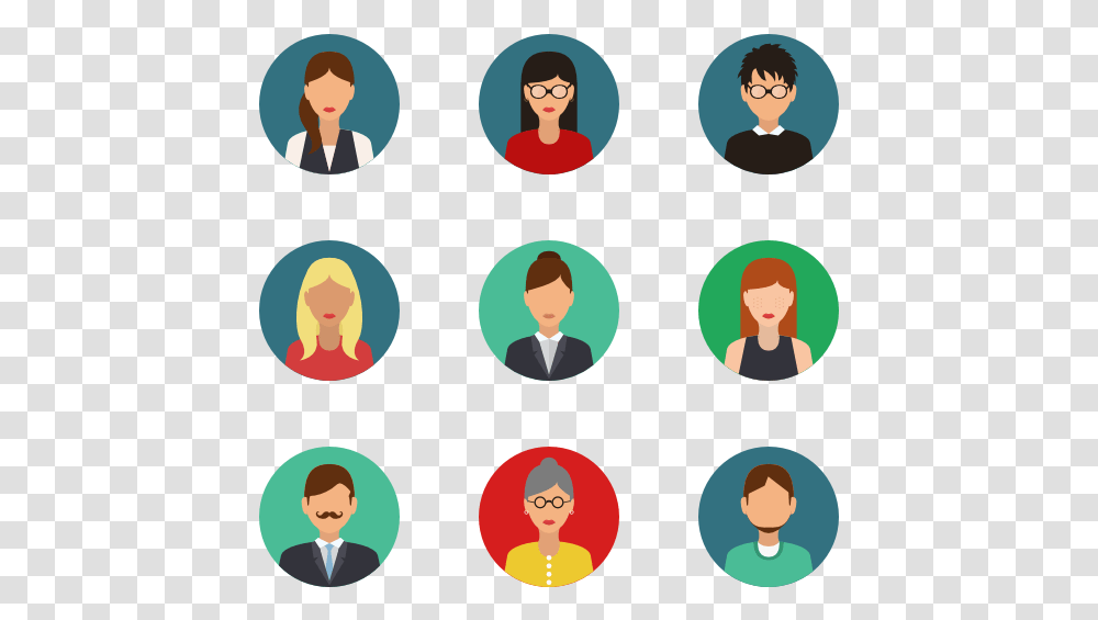 Essential Set People Flat Icon, Person, Face, Audience, Crowd Transparent Png