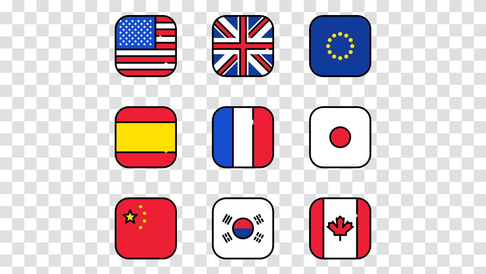 Essential Set Square Flags With Rounded Corners, Number, American Flag Transparent Png