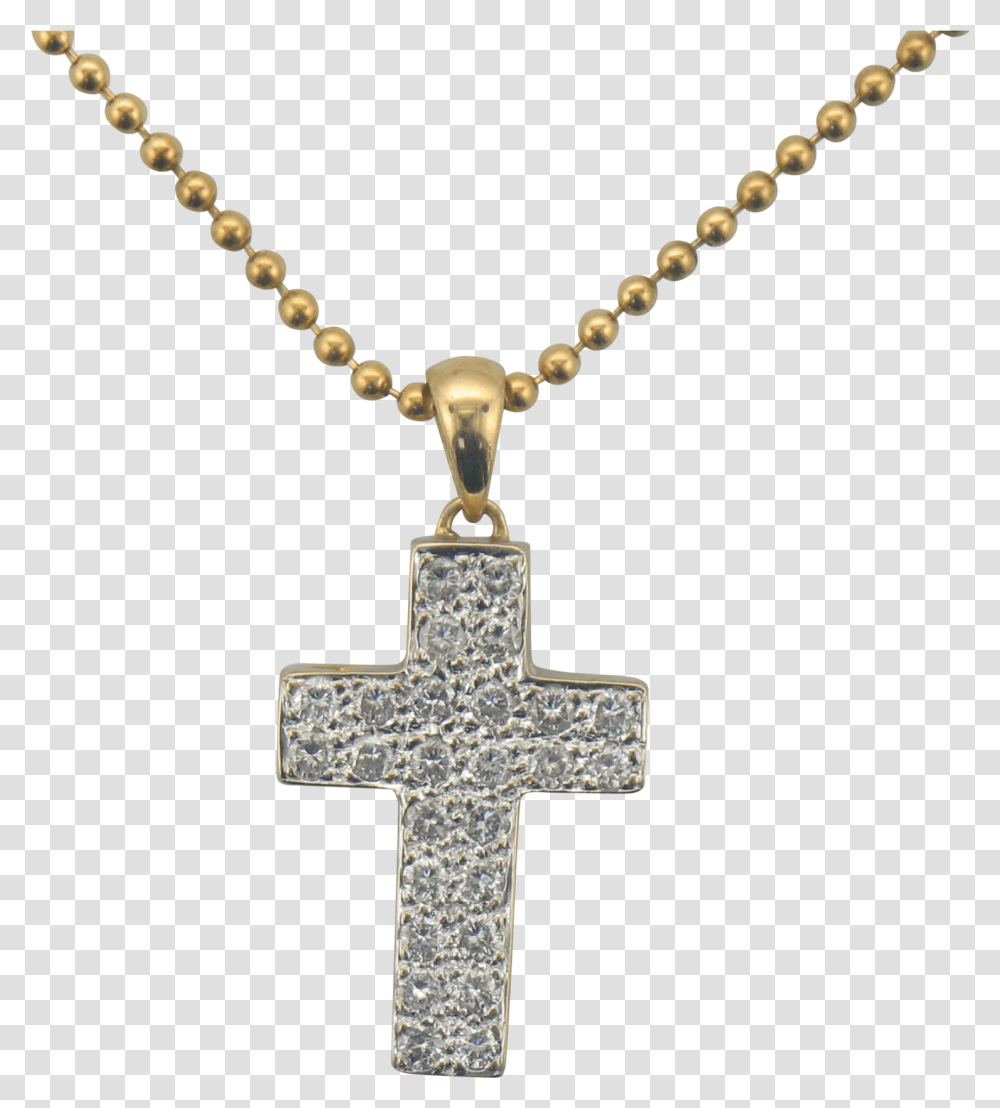 Estate 18k Two Tone Gold Diamond Cross Pendant, Crucifix Transparent Png
