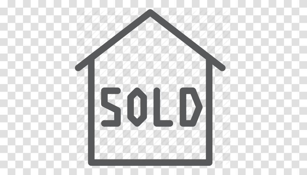 Estate Home House Purchased Real Sign Sold Icon, Number, Building Transparent Png