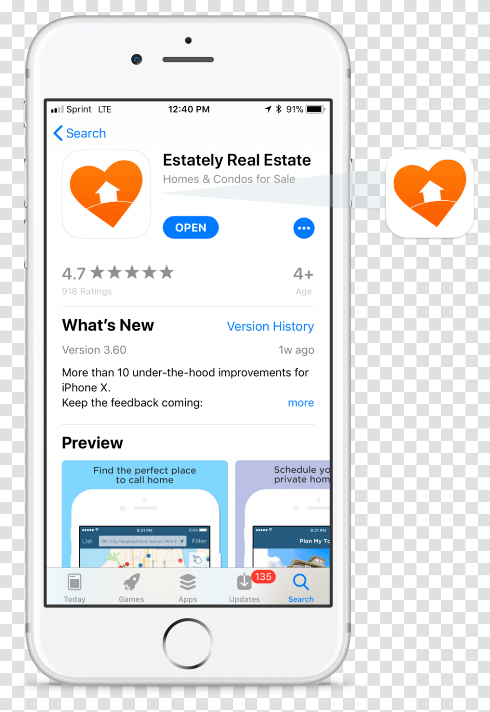 Estately App Store Ios Iphone, Mobile Phone, Electronics, Cell Phone Transparent Png