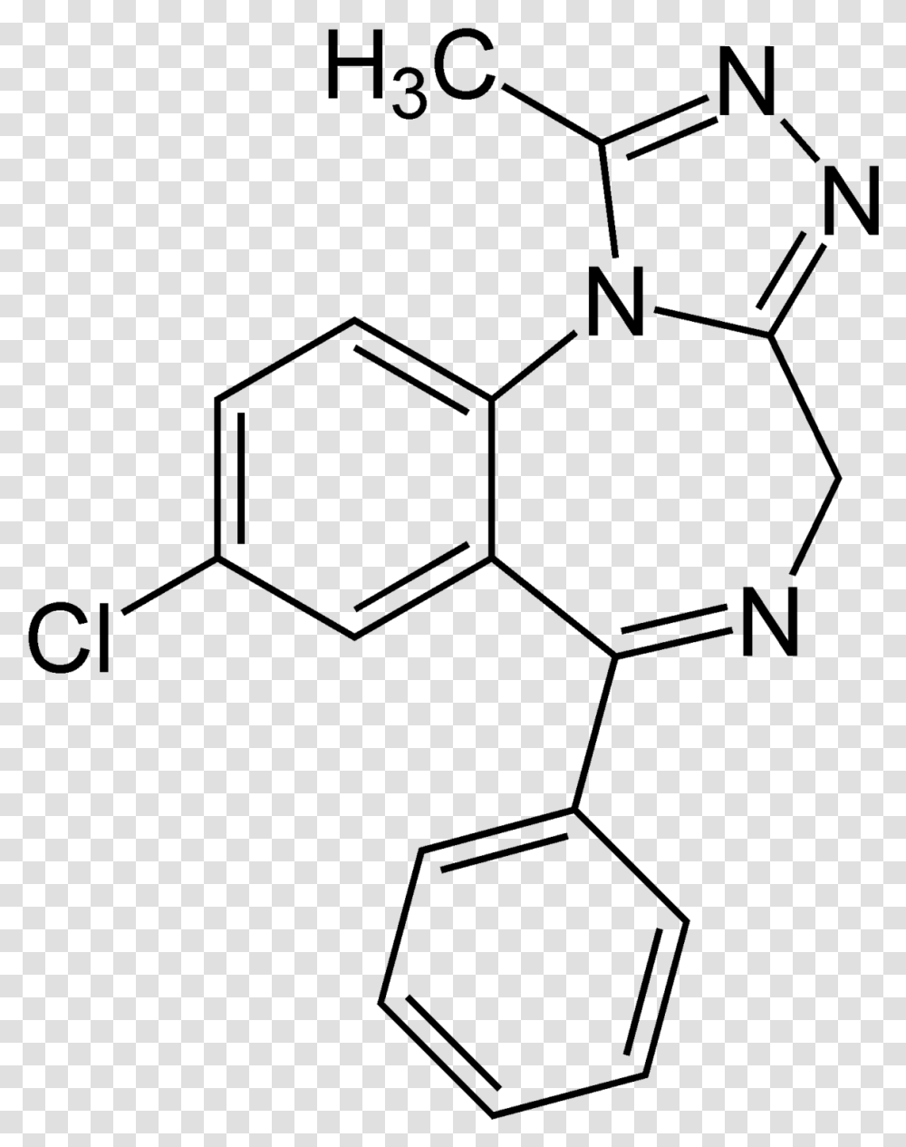 Estazolam Chemical Structure, Gray, World Of Warcraft Transparent Png