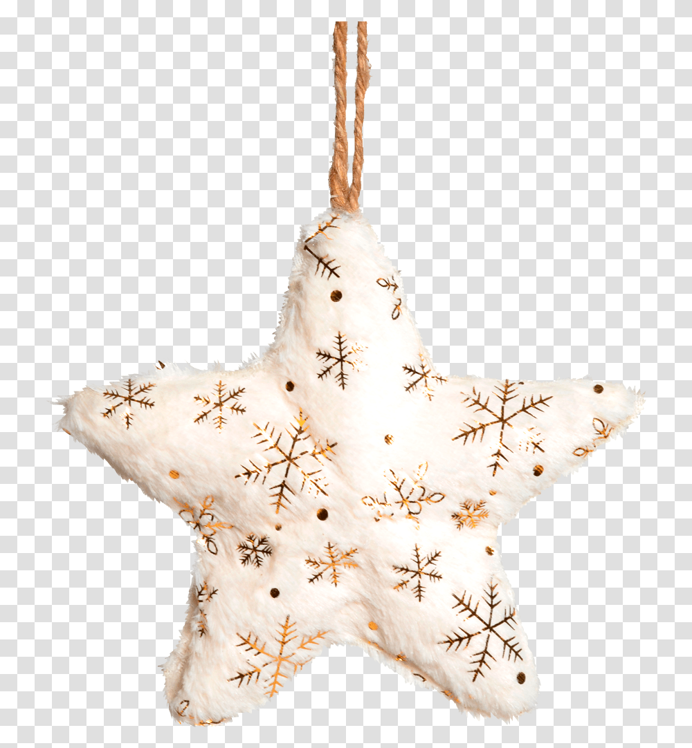 Estrella Blanca Grande Copos De Nieve Dorados Christmas Ornament, Animal, Snowman, Winter, Outdoors Transparent Png