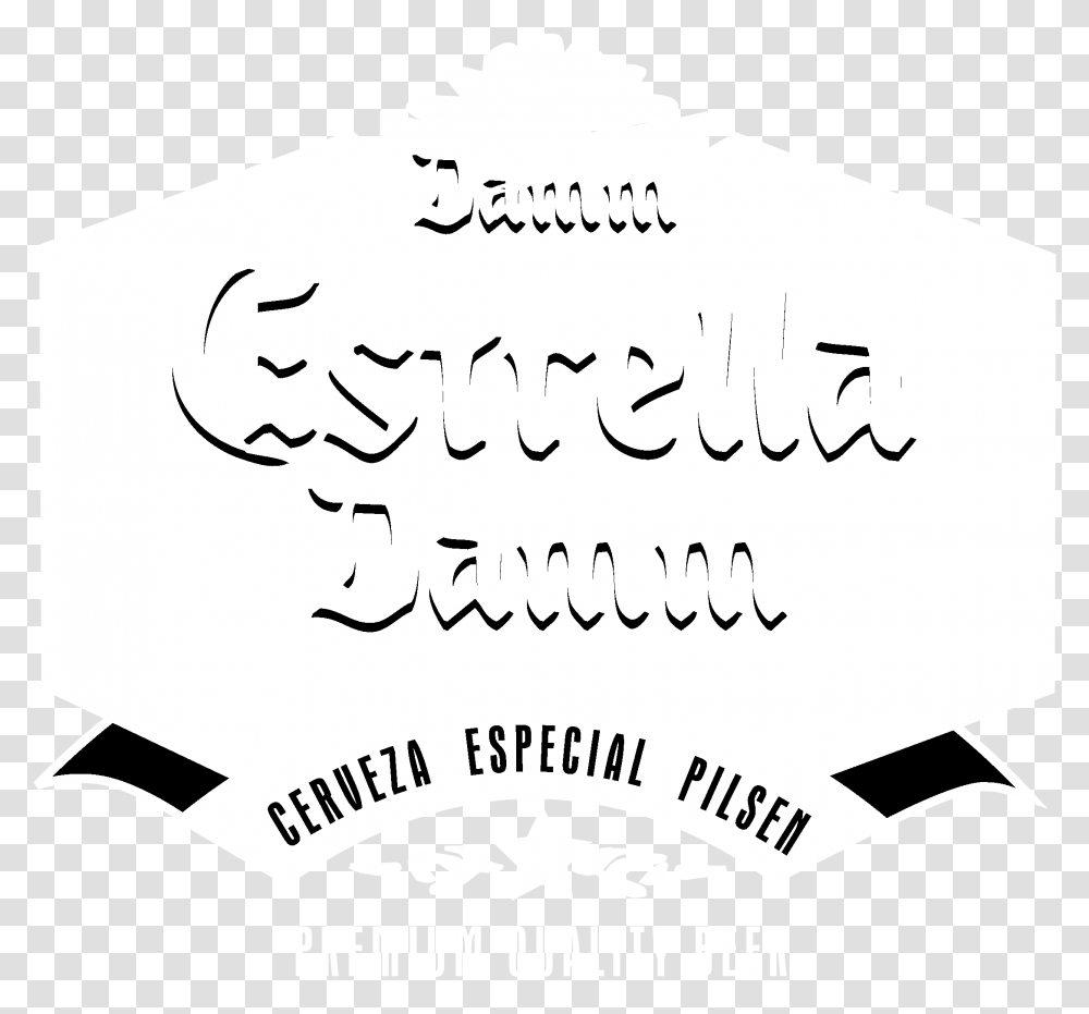 Estrella Damm Logo & Svg Vector Freebie Supply Estrella Damm, Text, Handwriting, Label, Paper Transparent Png