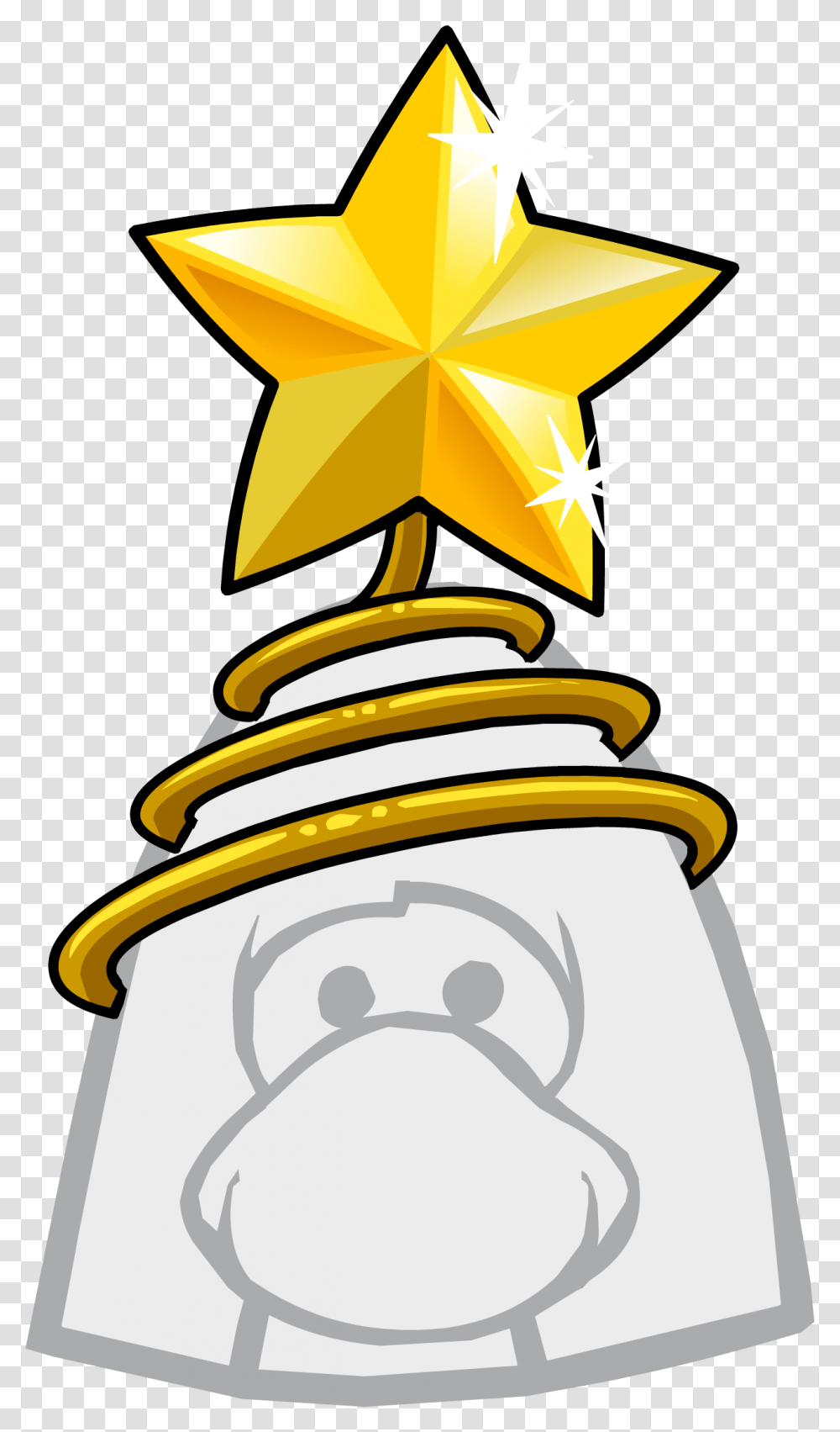 Estrella Dorada Club Penguin Optic Headset, Trophy, Star Symbol, Gold Transparent Png