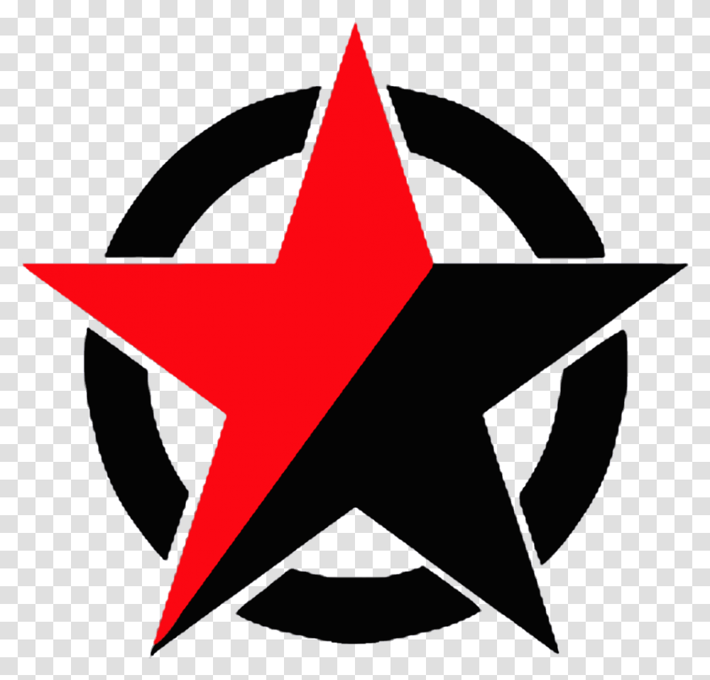 Estrella Roja Y Negra Con Crculo Black Red Star Revolution, Bow, Star Symbol, Dynamite, Bomb Transparent Png