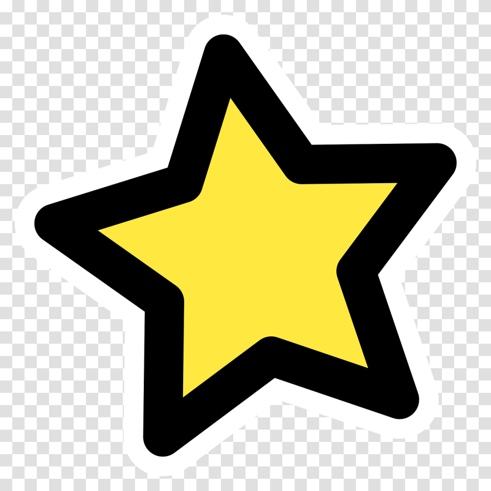 Estrellas Favorito Amarillo Icono Yellow Star With Black Outline, Star Symbol, Hammer, Tool Transparent Png
