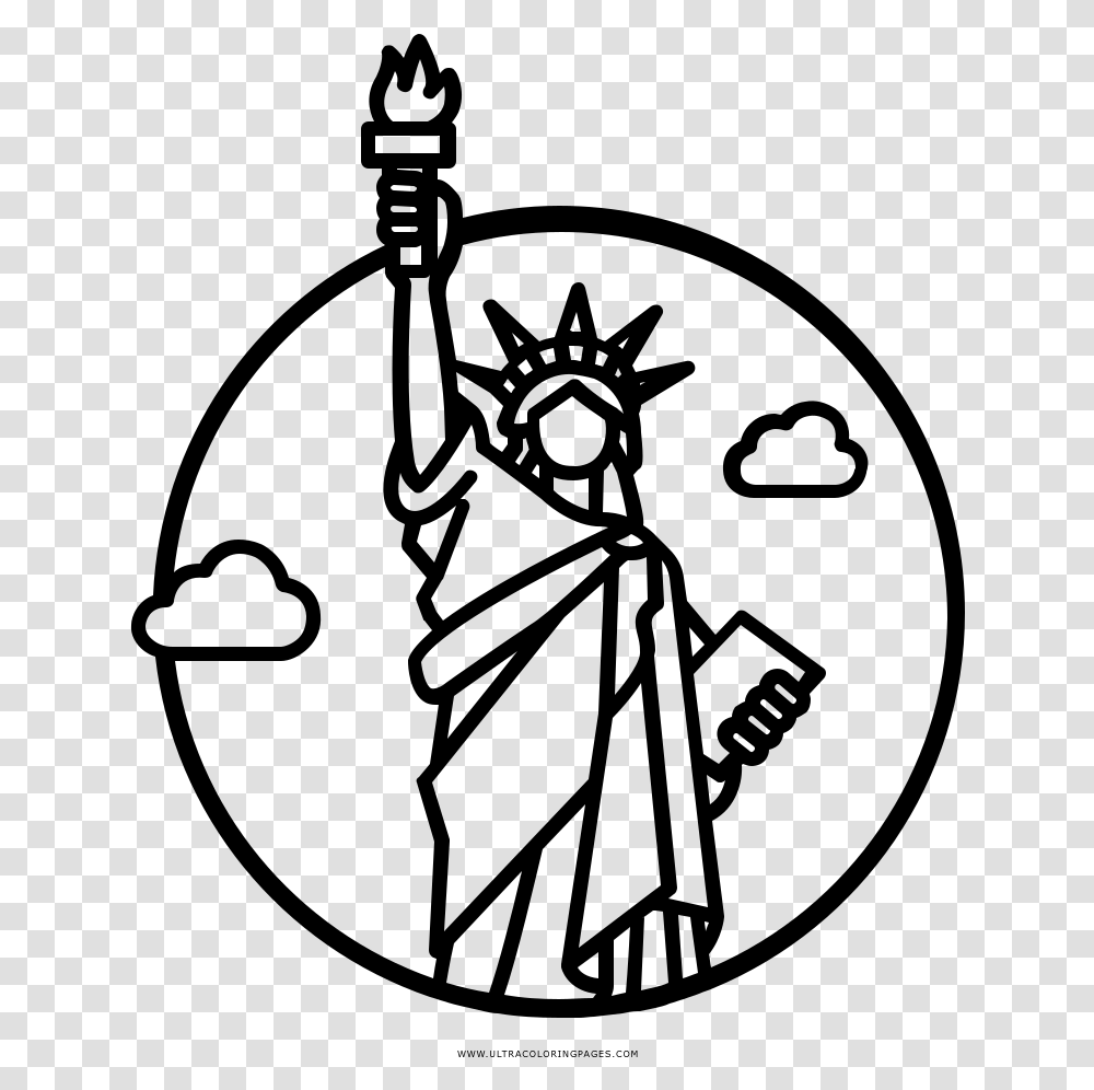 Esttua Da Liberdade Desenho Para Colorir Easy Statue Of Liberty Cartoon, Gray, World Of Warcraft Transparent Png