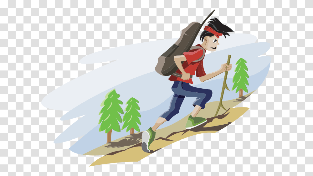 Etama Cartoon Mountain Climber Clipart, Person, Outdoors, Adventure, Leisure Activities Transparent Png