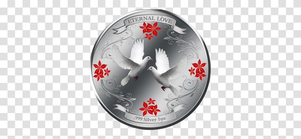 Eternal Love 2011 White Doves Proof Silver Coin 2 Niue Stock Dove, Bird, Animal, Pigeon, Money Transparent Png