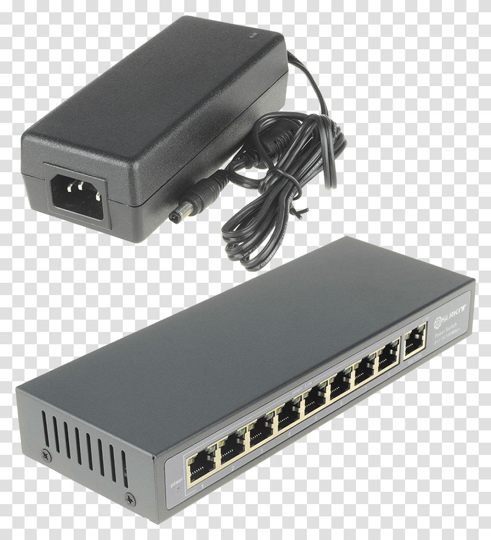 Ethernet Switch Poe Injector 8 Ports 120w Poe Injector Switch, Adapter, Electronics, Hub, Hardware Transparent Png