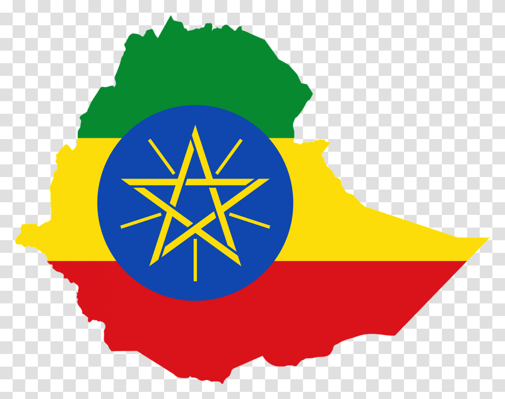 Ethiopia Flag And Map, Outdoors, Star Symbol, Nature Transparent Png
