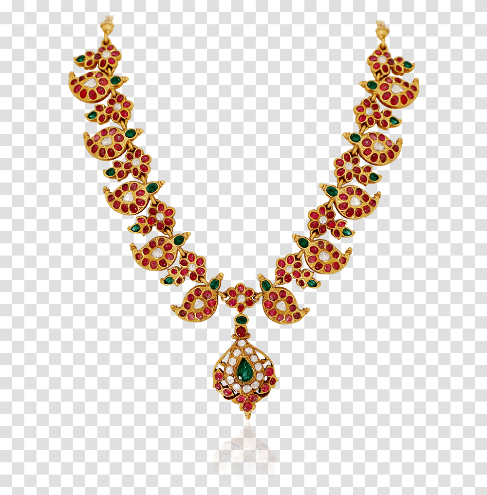 Ethnic Gold Mango Necklace Nakas Lakshmi Necklace With Emrald Mango, Jewelry, Accessories, Accessory Transparent Png