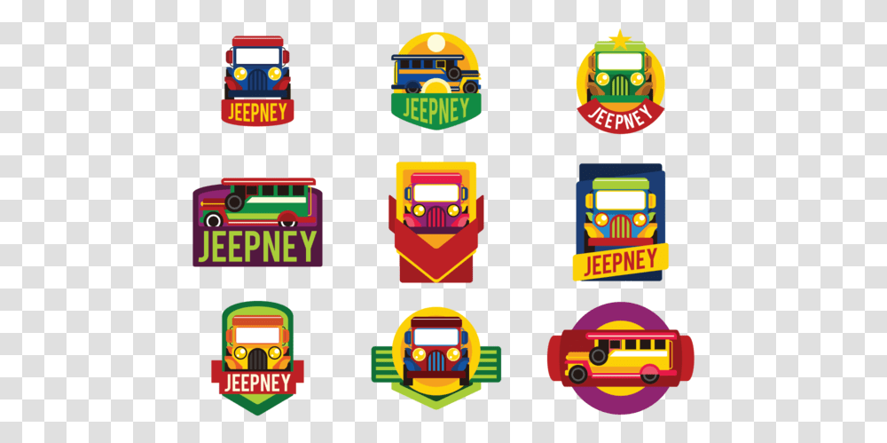 Etiquetas De Jeepney Jeepney Front View Vector, Pac Man, Urban, Building Transparent Png