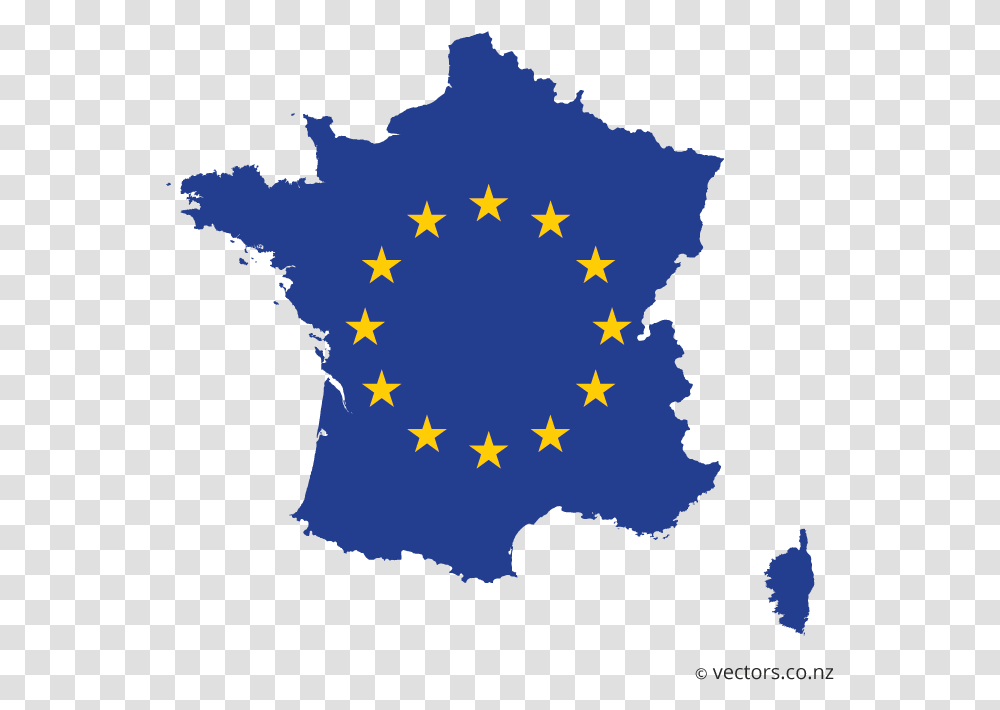 Eu Flag Vector Map Of France France Map Vector, Symbol, Star Symbol, Leaf, Plant Transparent Png