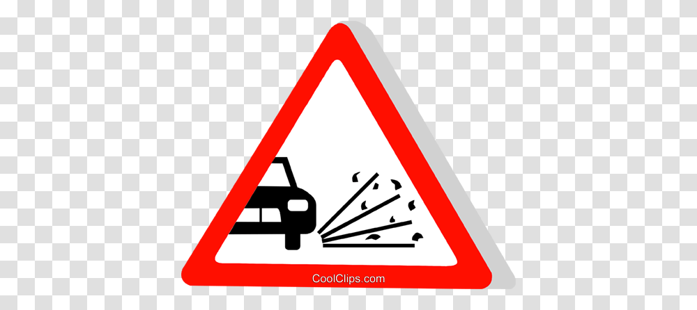 Eu Traffic Sign Loose Gravel Royalty Free Vector Clip Art, Road Sign Transparent Png