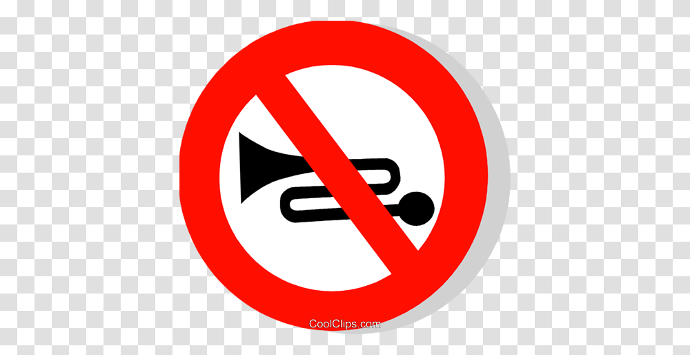 Eu Traffic Sign Use Of Horn Prohibited Royalty Free Vector Clip, Road Sign, Stopsign Transparent Png