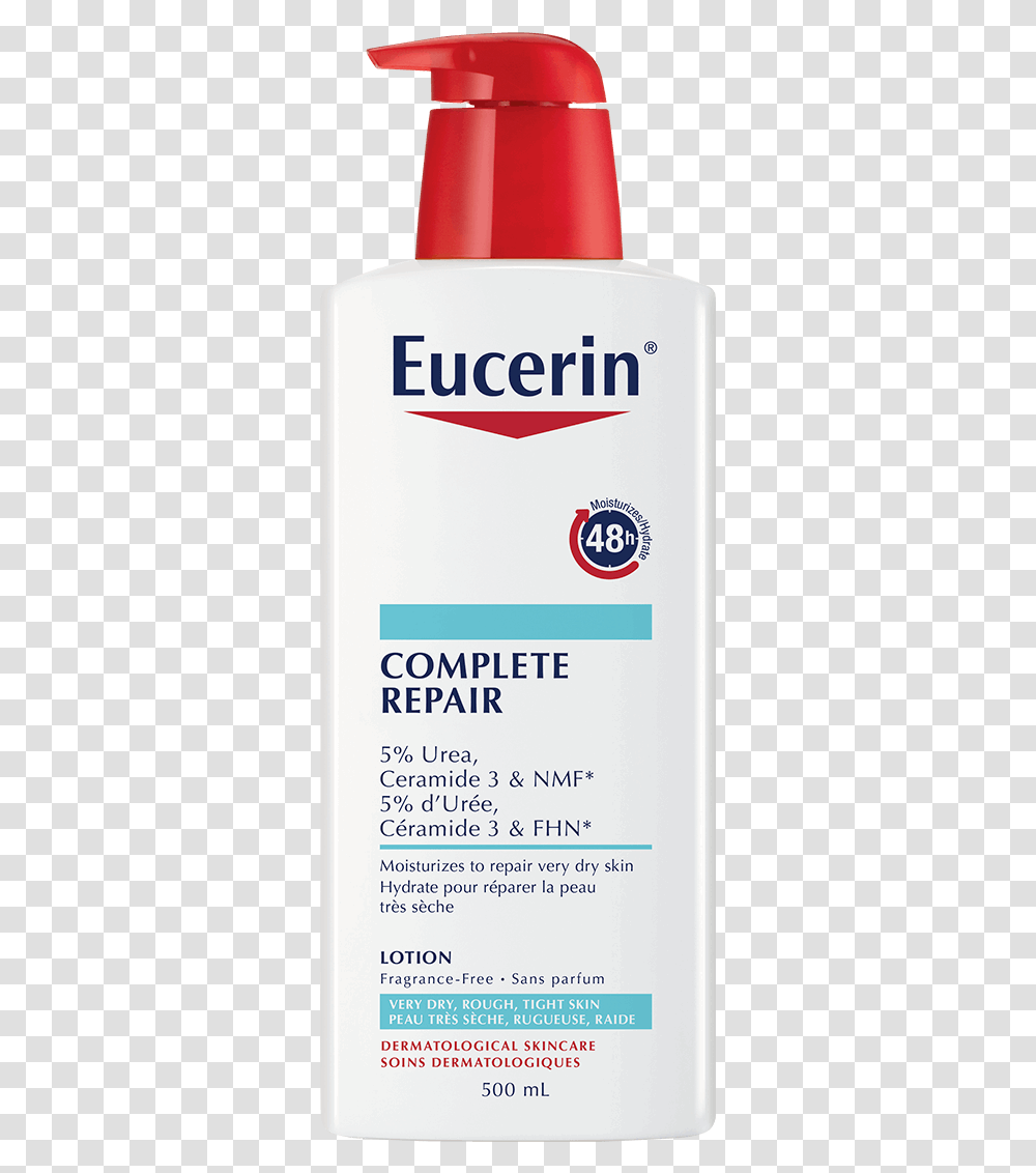 Eucerin Complete Repair Moisture Lotion For Dry Rough Eucerin Skin Protection Lotion, Bottle, Cosmetics, Sunscreen, Tin Transparent Png