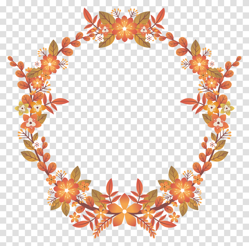 Euclidean Autumn Beautiful Flower Title Autumn, Graphics, Art, Floral Design, Pattern Transparent Png