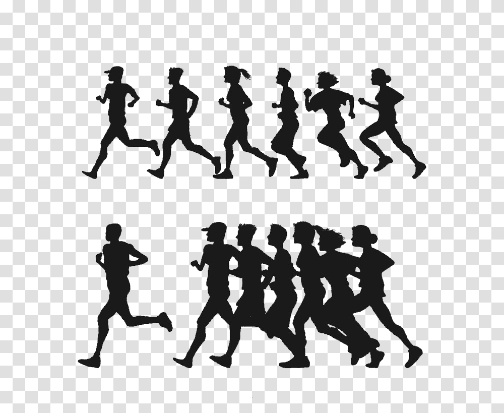 Euclidean Vector Clip Art People Silhouette Material Silhouette Of People Running, Person, Human, Crowd, Marching Transparent Png
