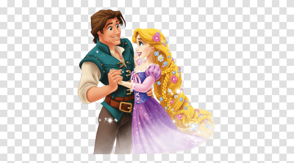 Eugene Dancing Rapunzel And Prince, Figurine, Person, Human, Manga Transparent Png