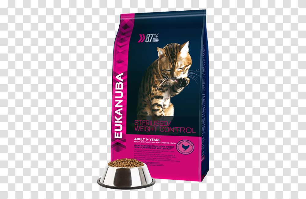 Eukanuba Cat Adult For Overweight Sterilized Cats Eukanuba Sterilised Weight Control, Advertisement, Poster, Flyer, Paper Transparent Png