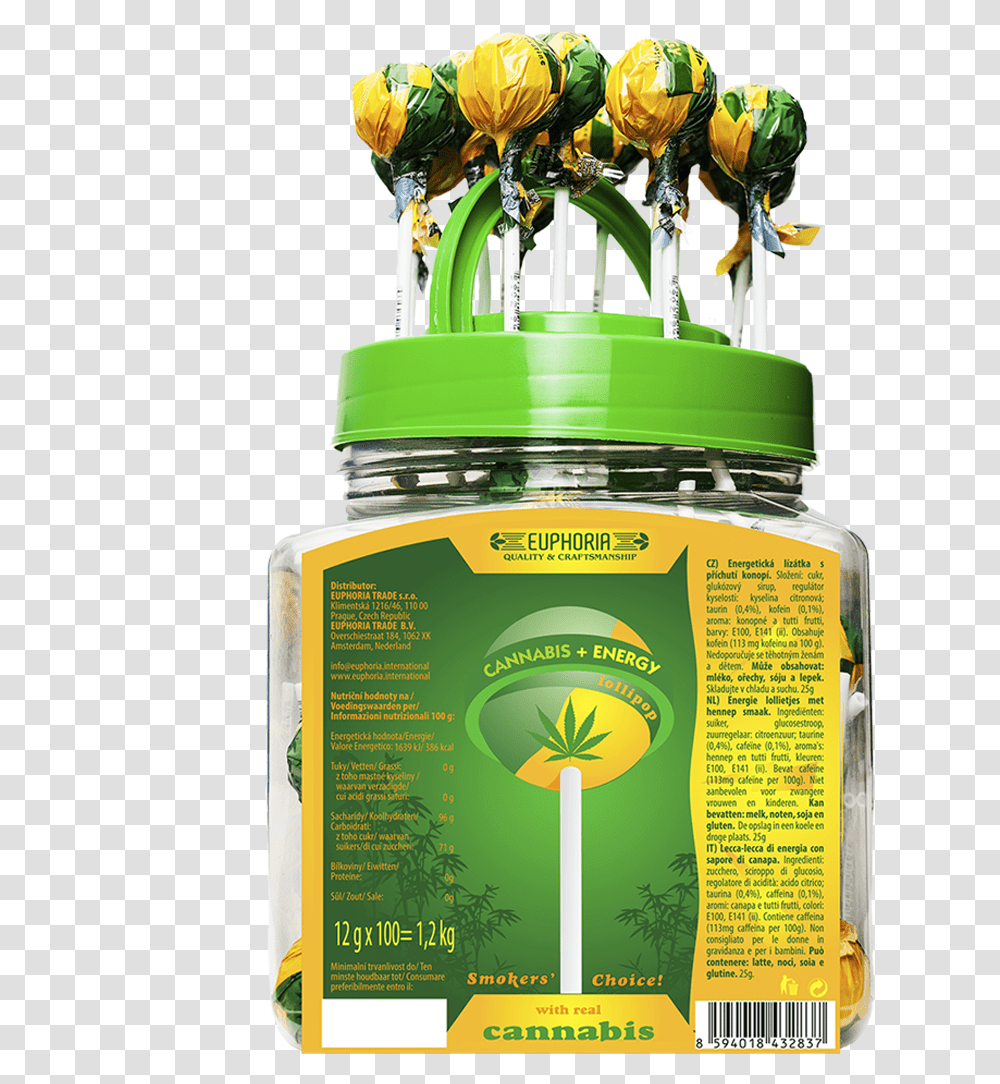 Euphoria Cannabis Lollipops 12g X, Plant, Jar, Pollen, Flower Transparent Png