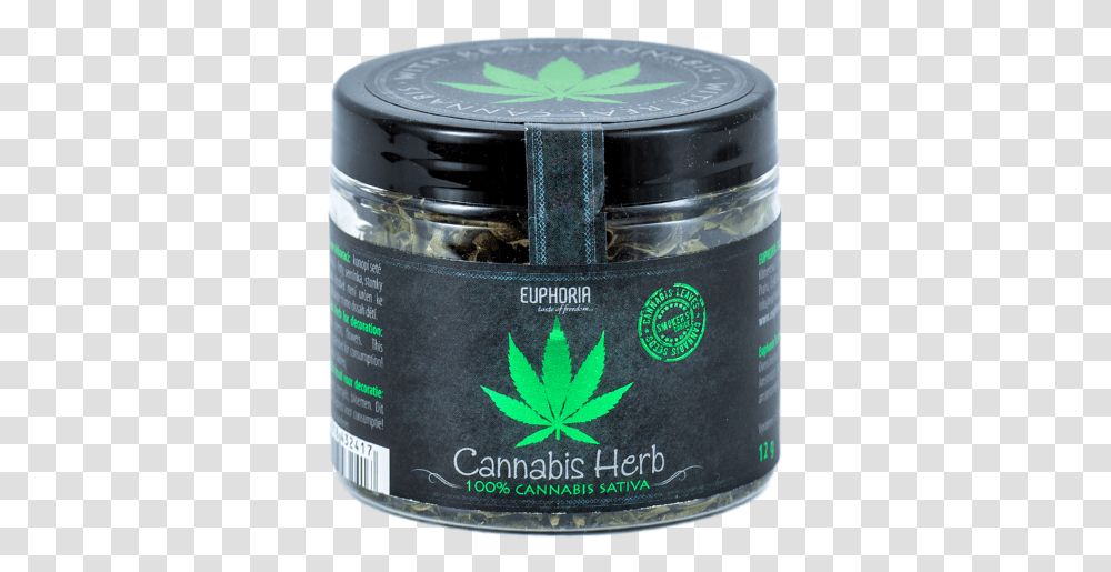 Euphoria Hierba De Cannabis Euphoria Cannabis Herb, Jar, Plant, Bottle, Leaf Transparent Png