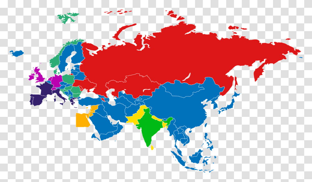 Eurasia Map Colored Asia Map Black, Plot, Diagram, Atlas, Outer Space Transparent Png