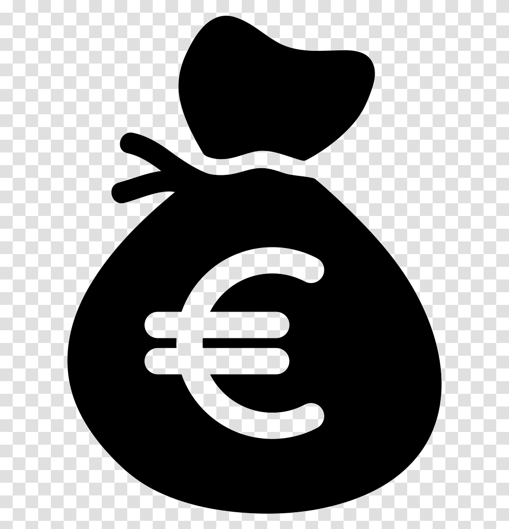 Euro Bag Background Money Icon, Stencil, Silhouette, Label Transparent Png
