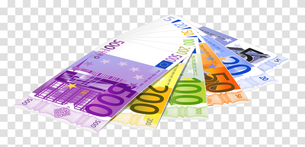 Euro Banknotes Clipart, Advertisement, Flyer, Poster, Paper Transparent Png