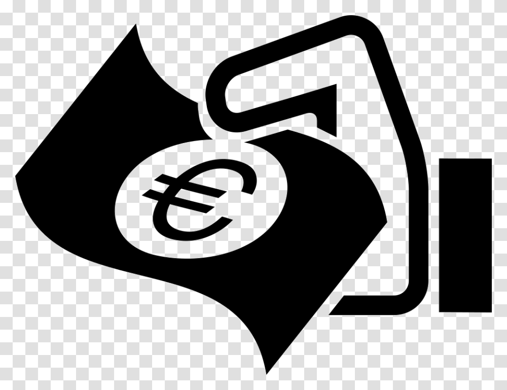 Euro Bill On Hand Euro Zeichen, Electronics, Stencil Transparent Png