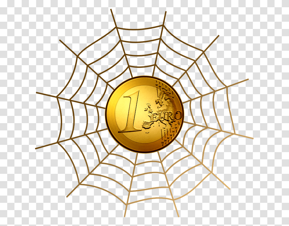 Euro Currency Money Cobweb Web Clipart Spider Web, Clock Tower, Architecture, Building Transparent Png