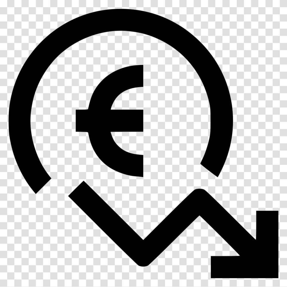 Euro Decreasing Decrease Money Icon, Sign, Logo Transparent Png
