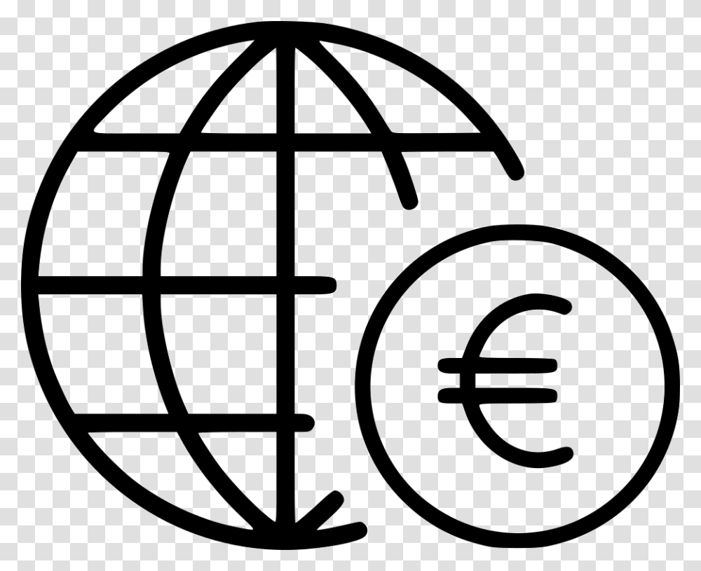 Euro Finance Globe Global Worldwide Web Icon Free, Stencil, Number Transparent Png