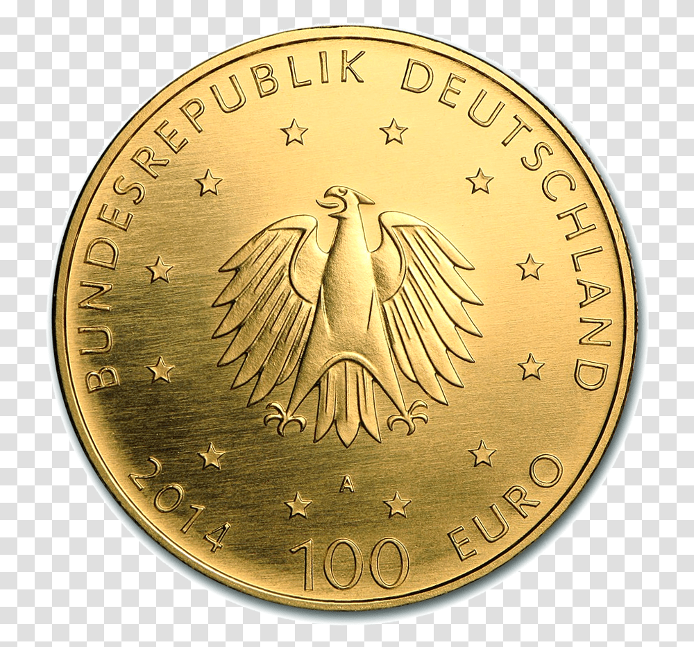Euro Lorsch Abbey 12oz Gold Coin Coin, Bird, Animal, Money, Clock Tower Transparent Png