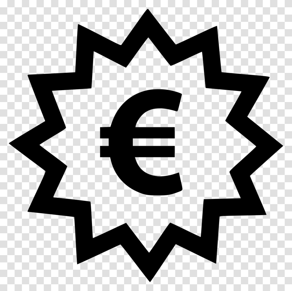 Euro Sign Tag Savings Save Icon Free Download, Cross, Stencil, Emblem Transparent Png