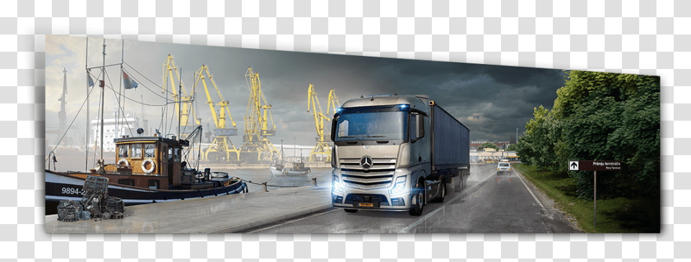 Euro Truck Simulator, Vehicle, Transportation, Boat, Trailer Truck Transparent Png