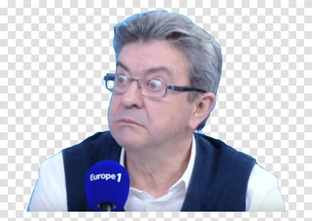 Europe 1 Jean Luc Mlenchon France Chin Nose Forehead Jean Luc Mlenchon, Person, Human, Crowd, Glasses Transparent Png