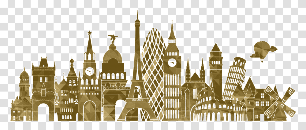 Europe Skyline, Spire, Tower, Architecture, Building Transparent Png
