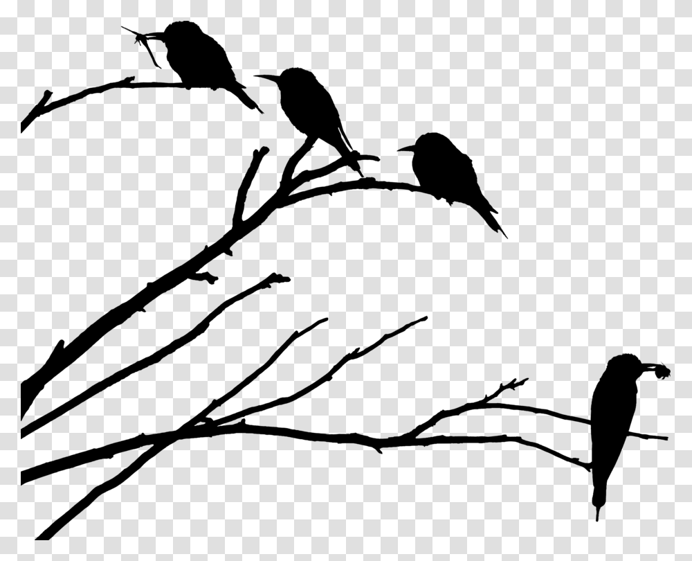 European Bee Eater Bird Western Honey Bee Silhouette Free, Gray, World Of Warcraft Transparent Png