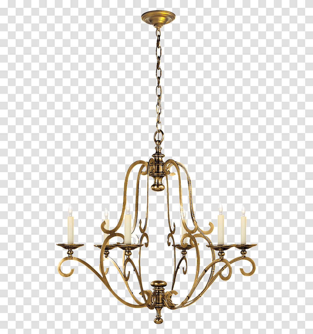 European Candlestick Element Chapman Scroll 4 Light Burnished Brass Pendant, Chandelier, Lamp Transparent Png