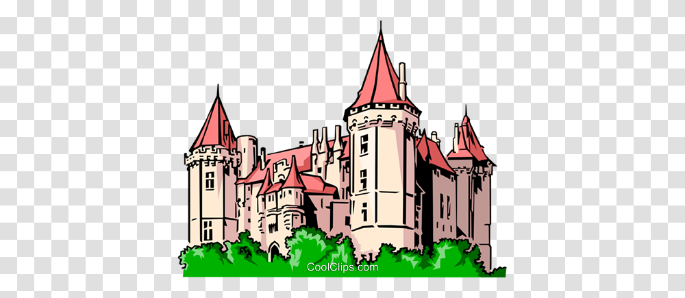European Castle Royalty Free Vector Clip Art Illustration, Spire, Tower, Architecture, Building Transparent Png