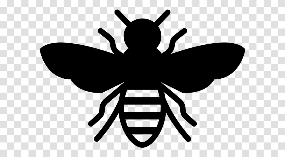 European Dark Bee Insect Stencil Honey Bee Bee Black And White, Gray, World Of Warcraft Transparent Png