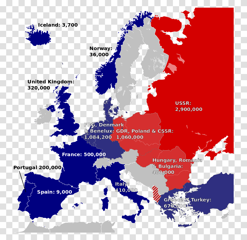 European Nato And Warsaw Pact Forces Nato Of The Cold War, Map, Diagram, Plot, Atlas Transparent Png
